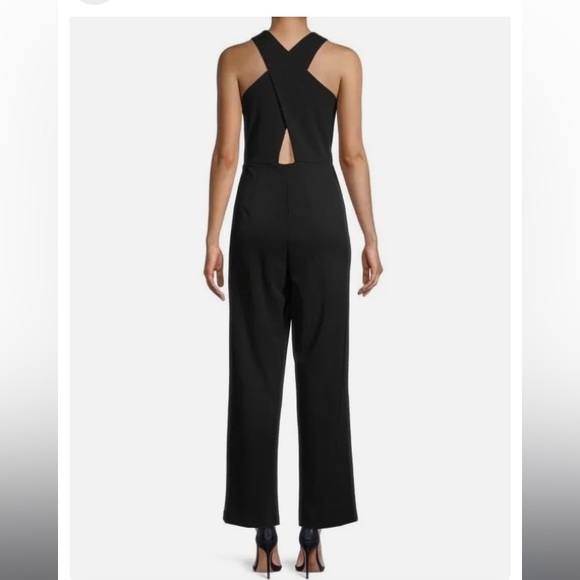 NWT DKNY Cross-Back Jumpsuit in Black Colorblock Sz 12 - Picture 3 of 16